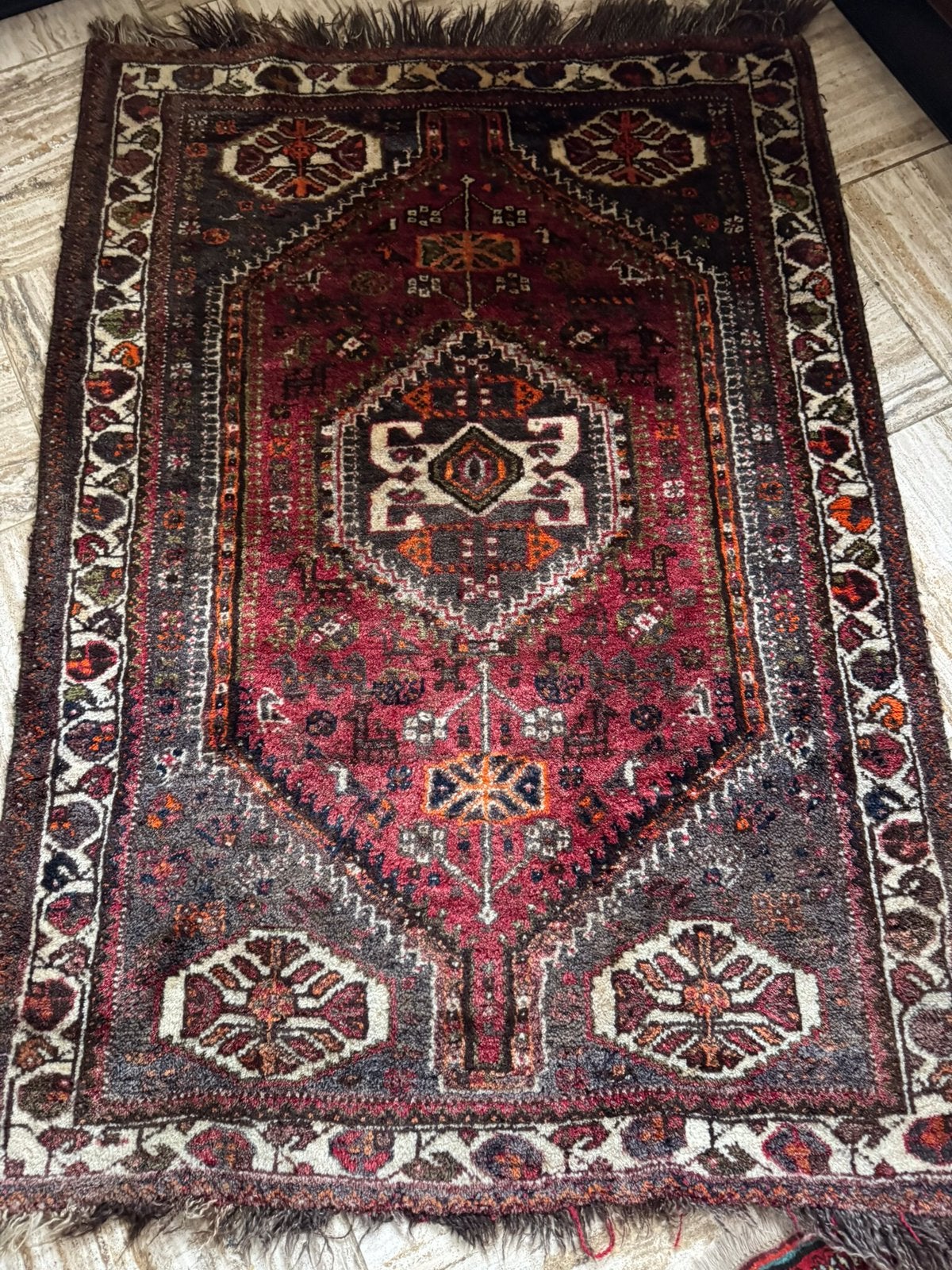 Handgeknoopt Perzisch tapijt bijzondere kleuren Berber Wol, Ophalen