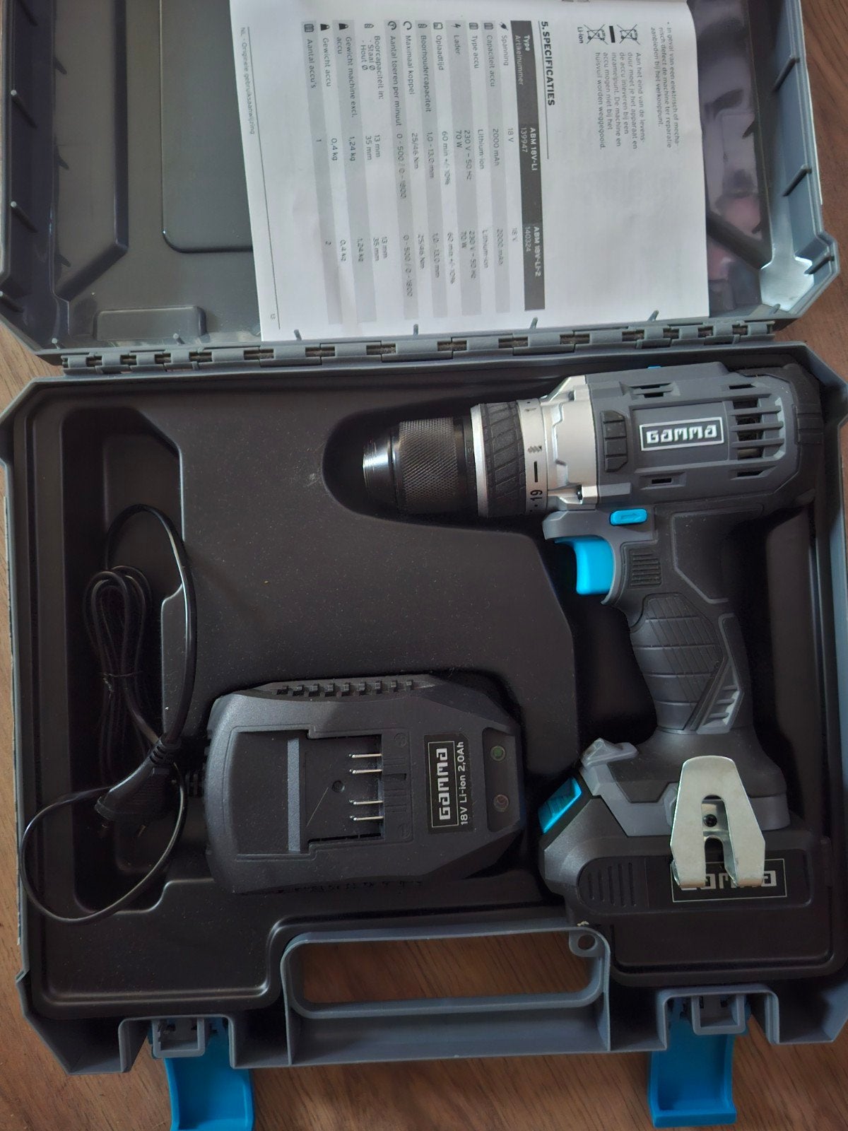 GAMMA Accuboormachine 18V Li-ion 2.0Ah in koffer, Variabele snelheid, Ophalen of Verzenden, Minder dan 400 watt, Zo goed als nieuw