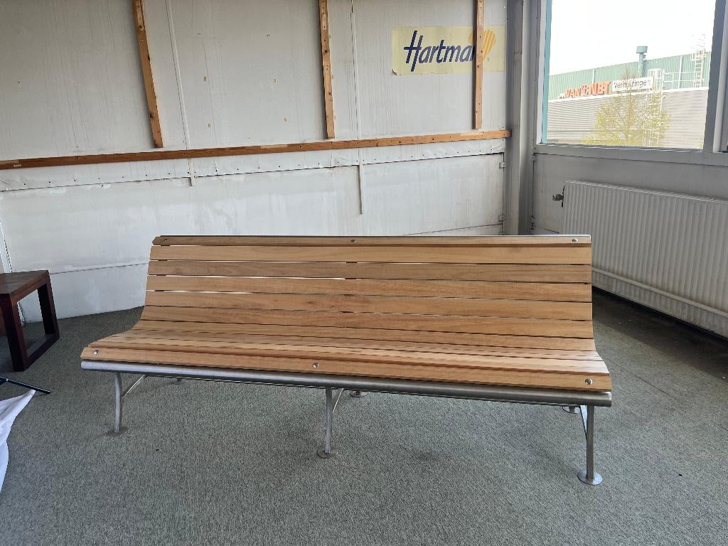 RVS frame met hardhouten latten buitenbank, Ophalen of Verzenden, Nieuw, Rvs