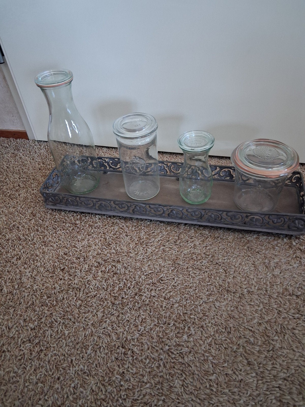 decoratief plateau met weckpotten, Ophalen of Verzenden, Hout