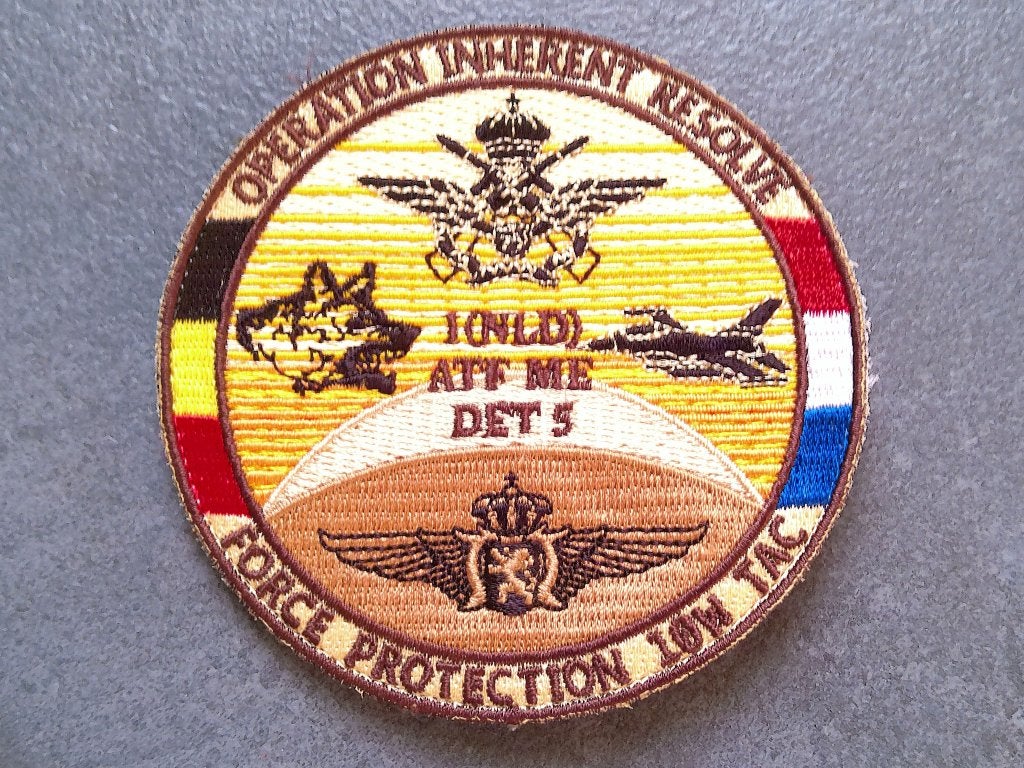 Patch RNLAF/BAF Operation Inherent Resolve 1(NLD) ATF ME, Verzenden, Luchtmacht, Nederland, Embleem of Badge