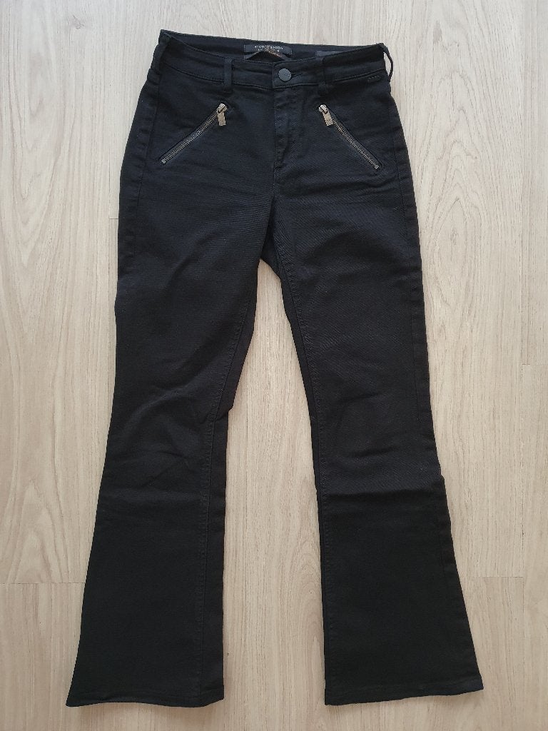 Scotch and Soda cropped flair jeans maat 24, Zwart, Nieuw, Scotch & Soda, Ophalen of Verzenden
