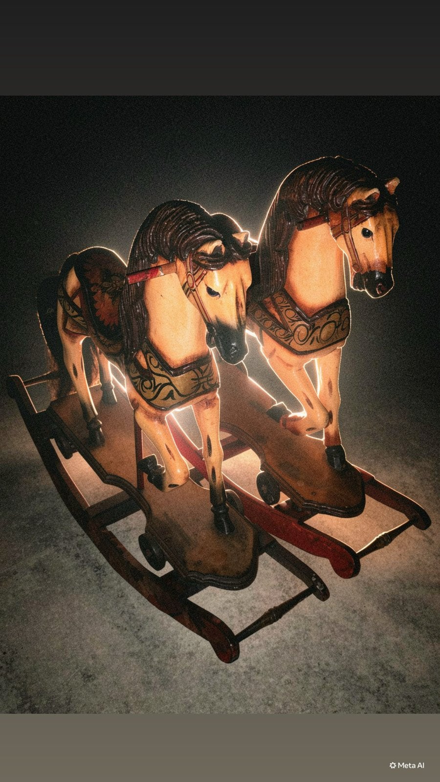 Antiek houten hobbelpaard met wielen - Decoratief, Ophalen of Verzenden