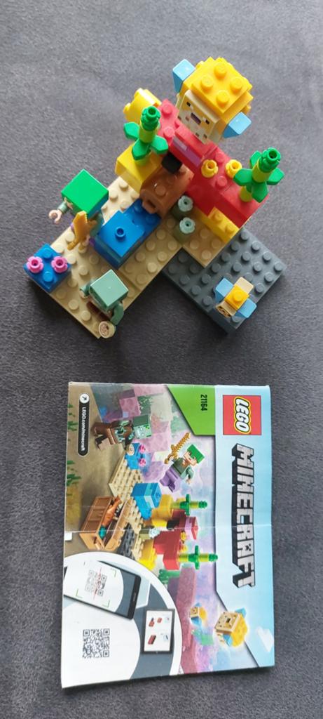 LEGO Minecraft 21164 Het Koraalrif - Zo goed als nieuw, Compleet, Minecraft, Lego, Ophalen of Verzenden