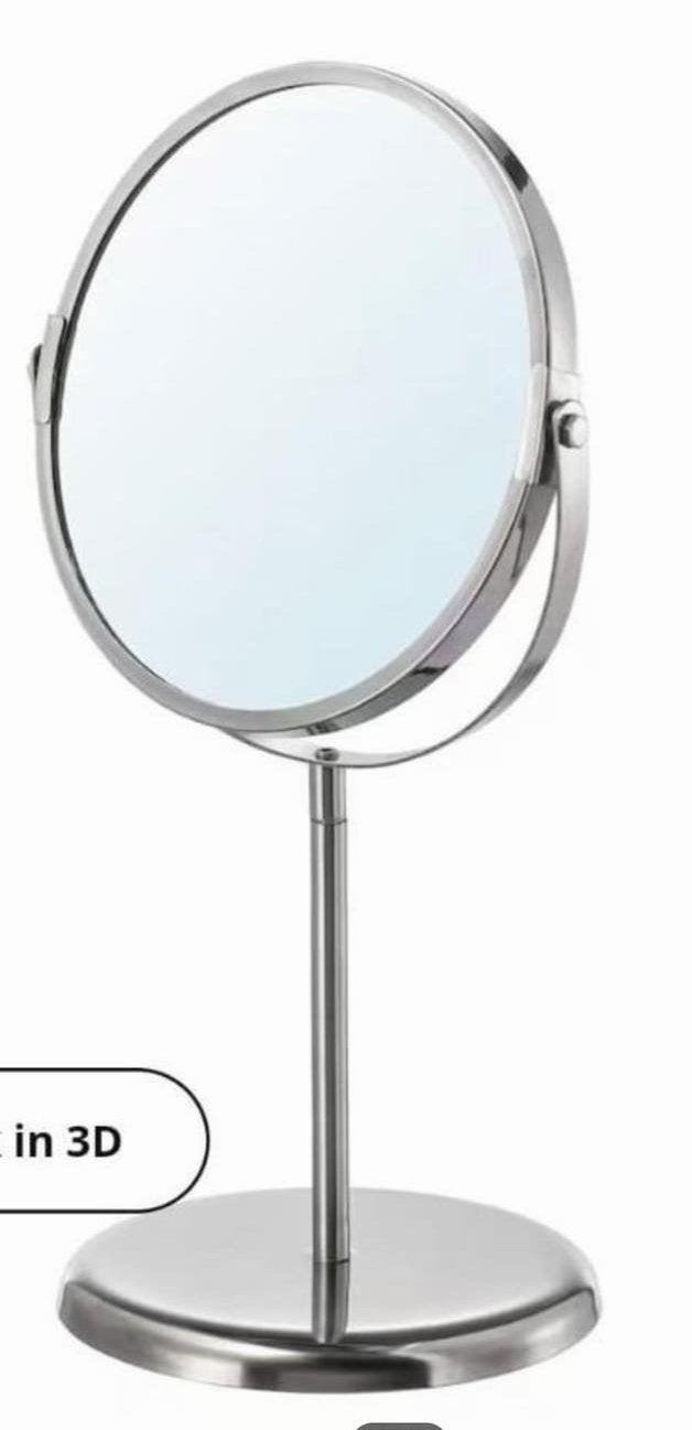 3x Dubbelzijdige Make-up Spiegel - Rond, Verchroomd, Ophalen, Minder dan 50 cm, Gebruikt, Rond