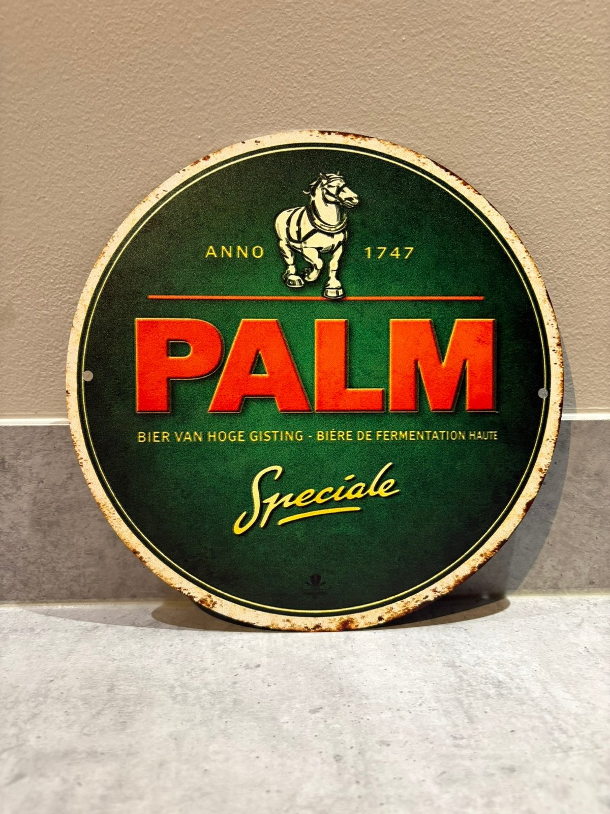 Mancave Bar Café Wanddecoratie metalen bordje merk Palm bier, Ophalen of Verzenden, Zo goed als nieuw, Reclamebord, Plaat of Schild