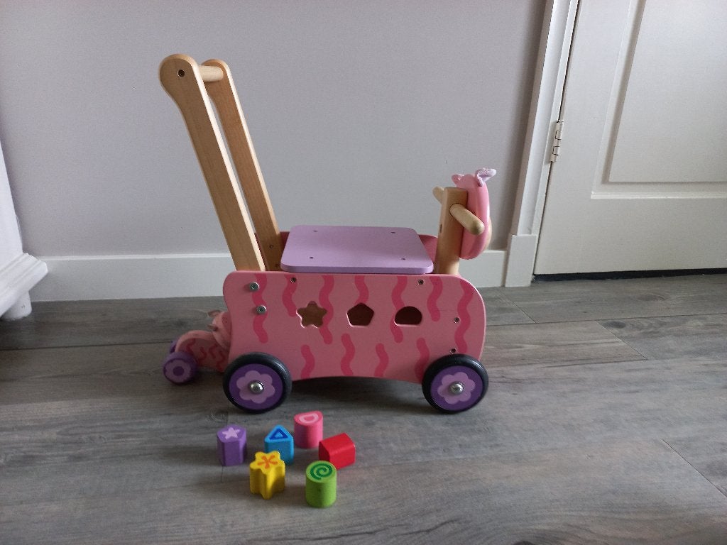 Houten loopauto Poes, Ophalen, Gebruikt, Loopvoertuig