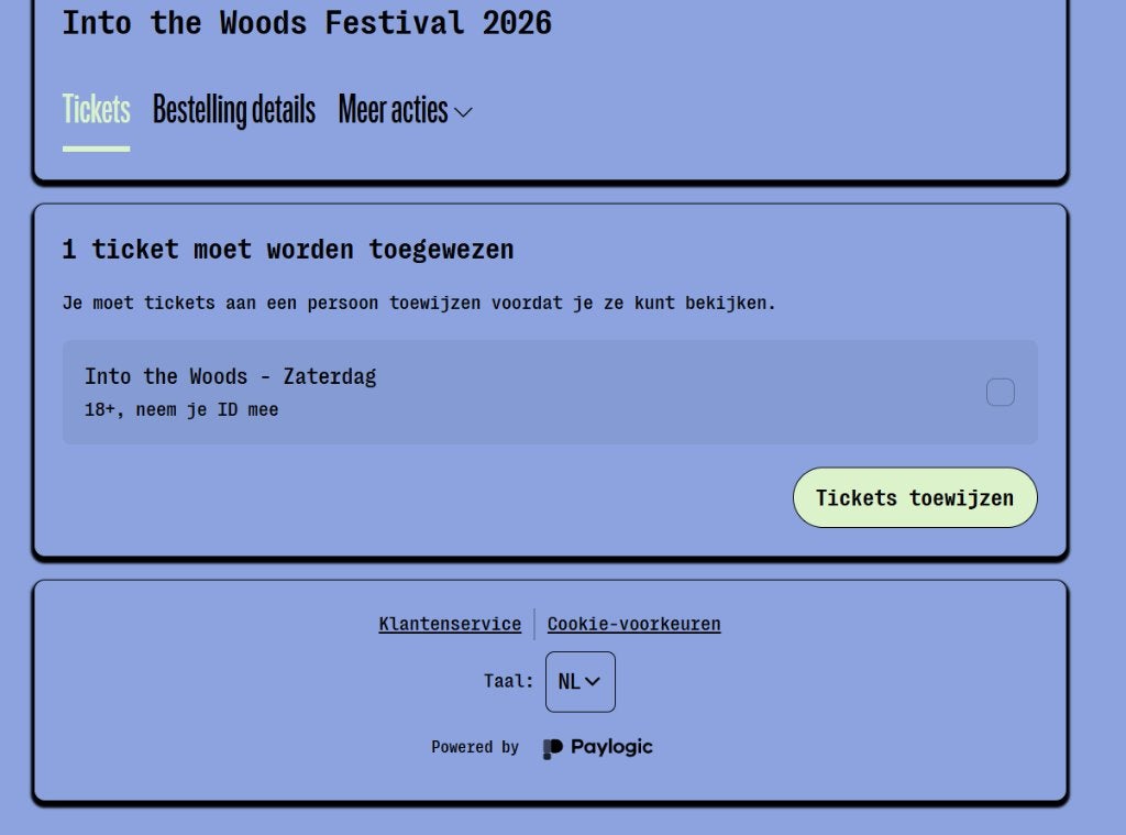 4 Zaterdag tickets Into The Woods festival 2026, Twee personen