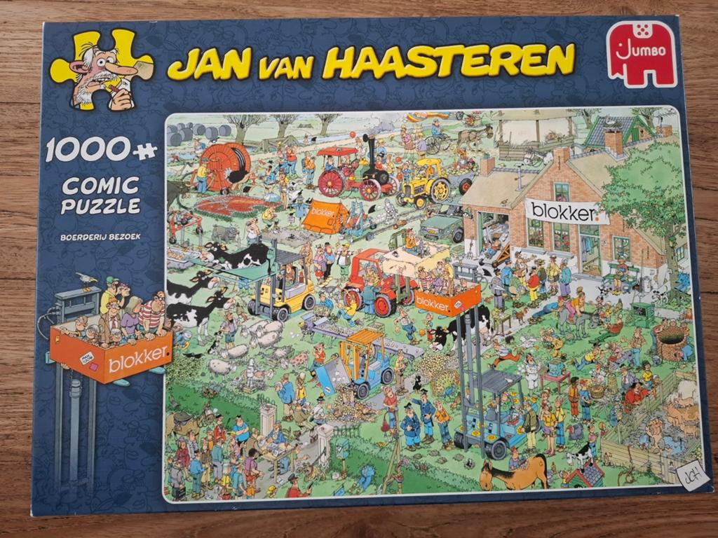 Jan van Haasteren Boerderij Bezoek 1000 stukjes, Hobby en Vrije tijd, Ophalen of Verzenden, 500 t/m 1500 stukjes, Gebruikt, Legpuzzel
