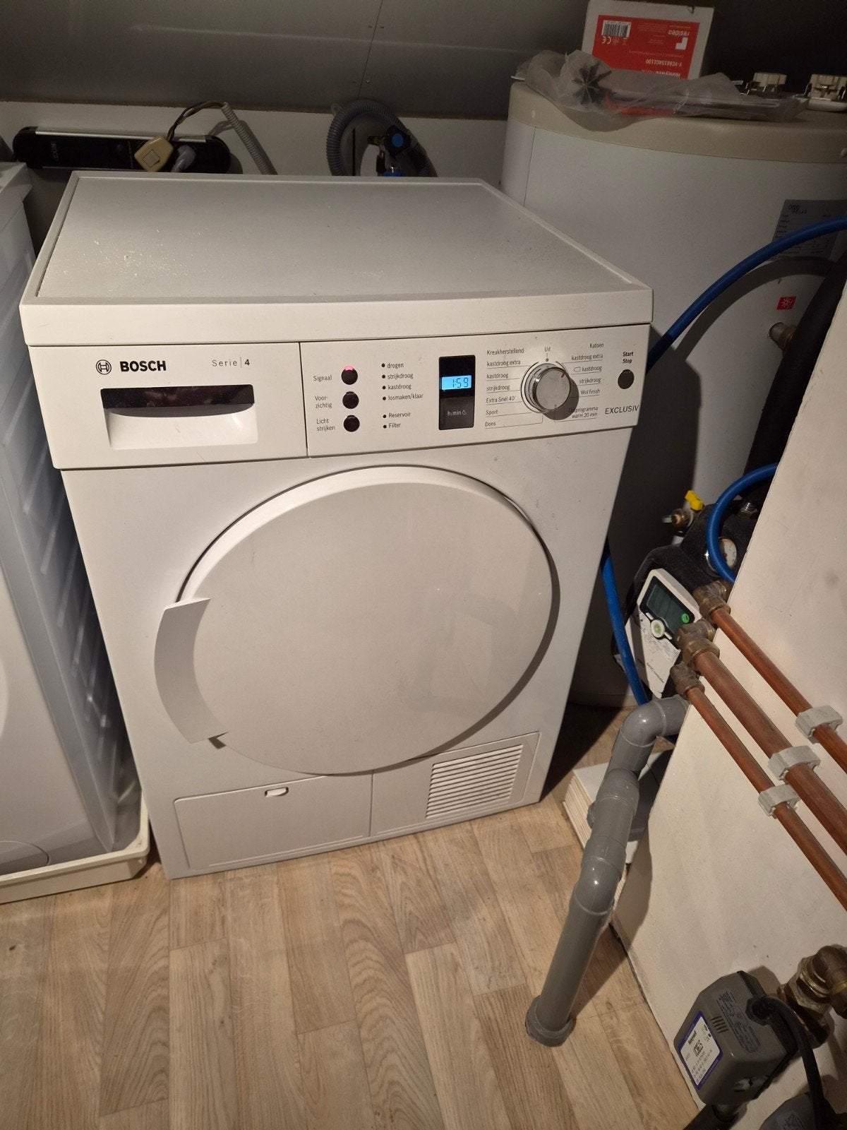 Bosch condensdroger., Ophalen, 6 tot 8 kg, Gebruikt, Anti-kreukfase