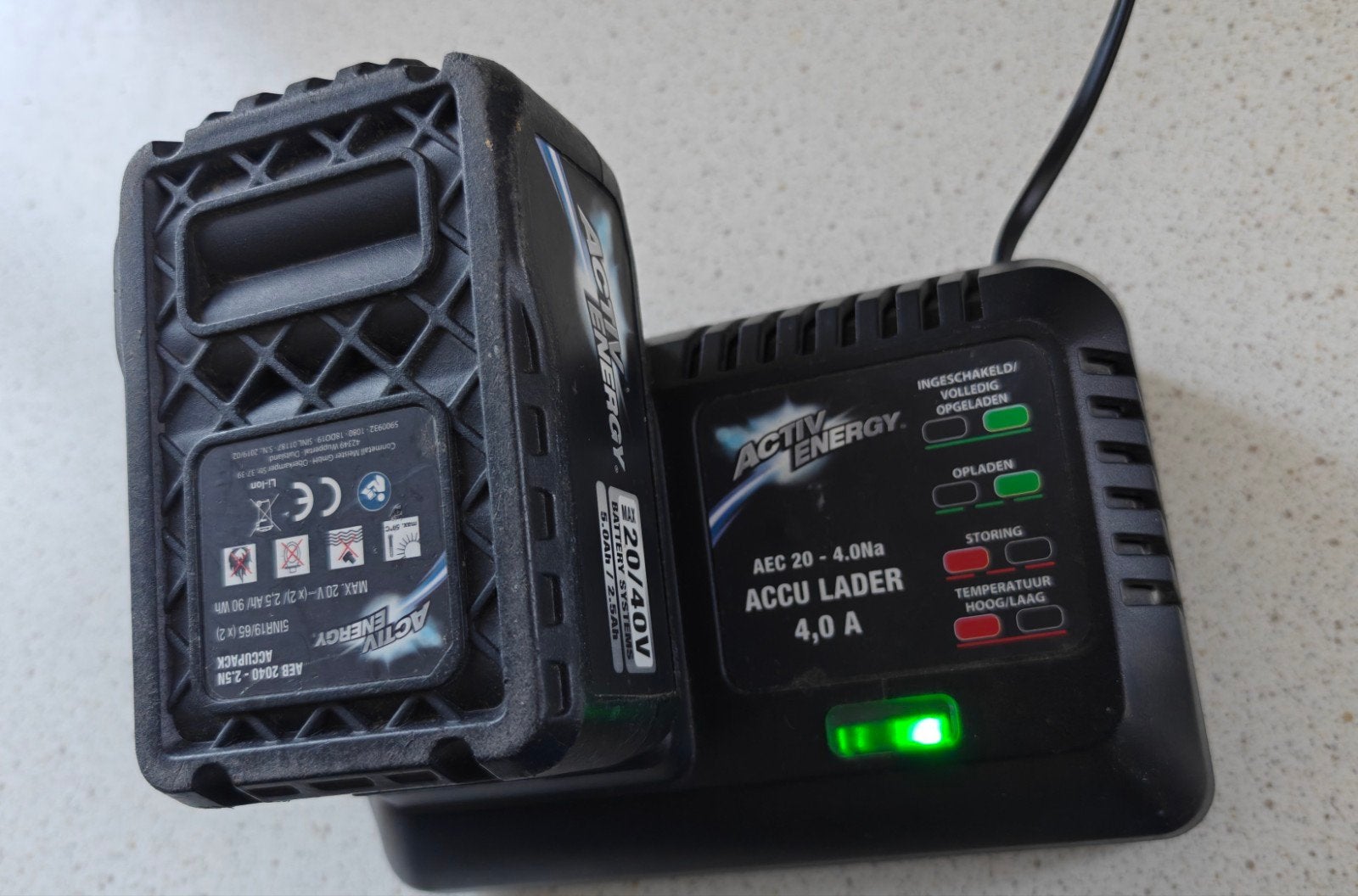 Activ Energy Accupack 20/40V 5.0Ah/2.5Ah, Zo goed als nieuw