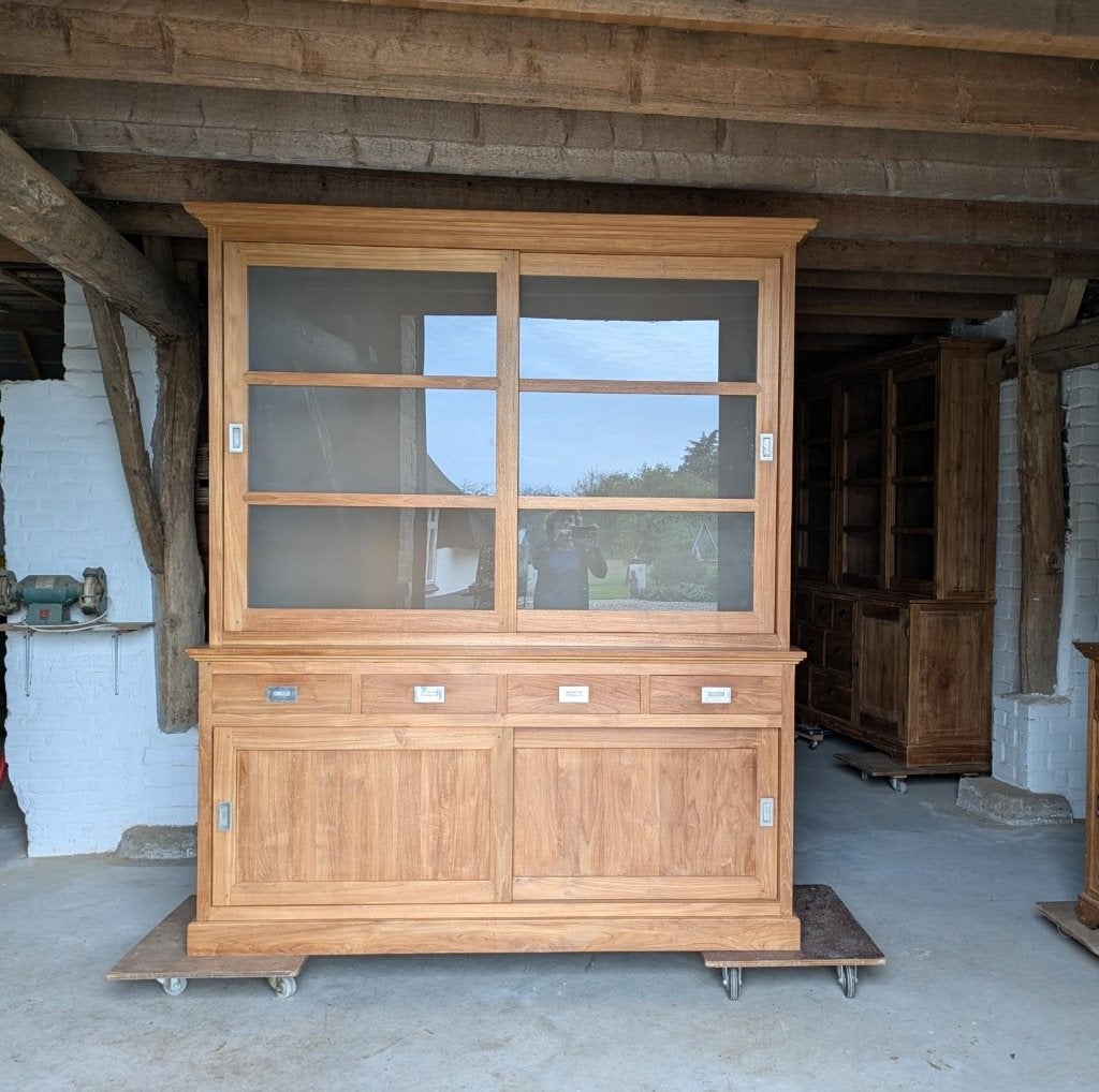 Prachtige Teak Buffetkast 190 cm, Ophalen, 200 cm of meer, 150 tot 200 cm, Met lade(s)