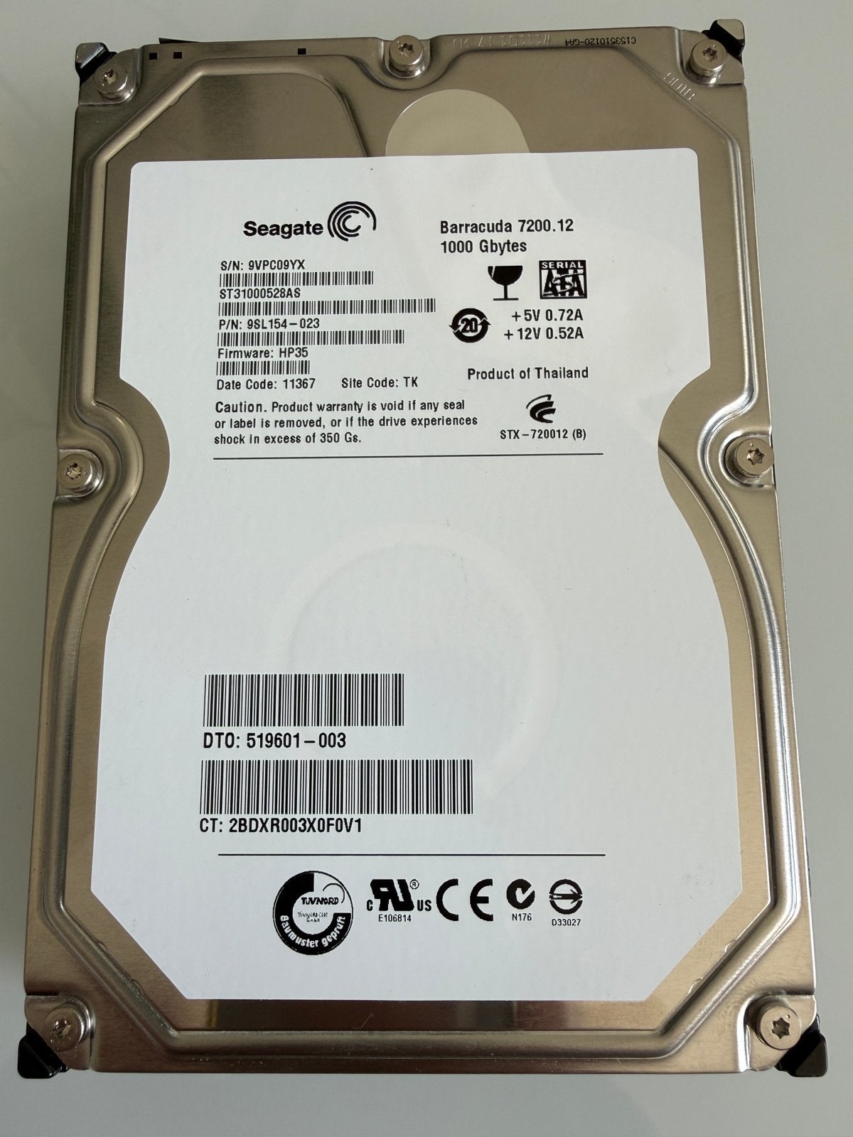 Seagate Barracuda 1 TB harddisk in enclosure, Ophalen of Verzenden, Zo goed als nieuw, Desktop