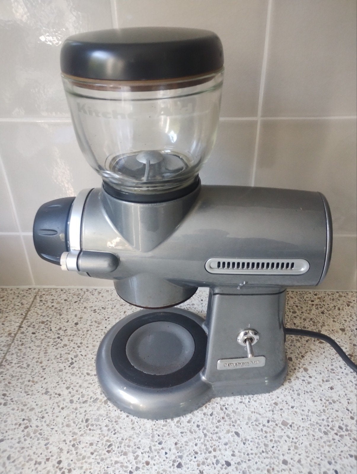 KitchenAid Artisan koffiemolen – Grijs – Werkt uitstekend, Ophalen of Verzenden, Zo goed als nieuw, Overige merken, Koffiemolen
