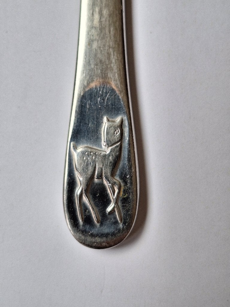 kindermesje hertje Zilverstad 18-10 kinderbestek mes 18.5 cm, Ophalen of Verzenden, Gebruikt