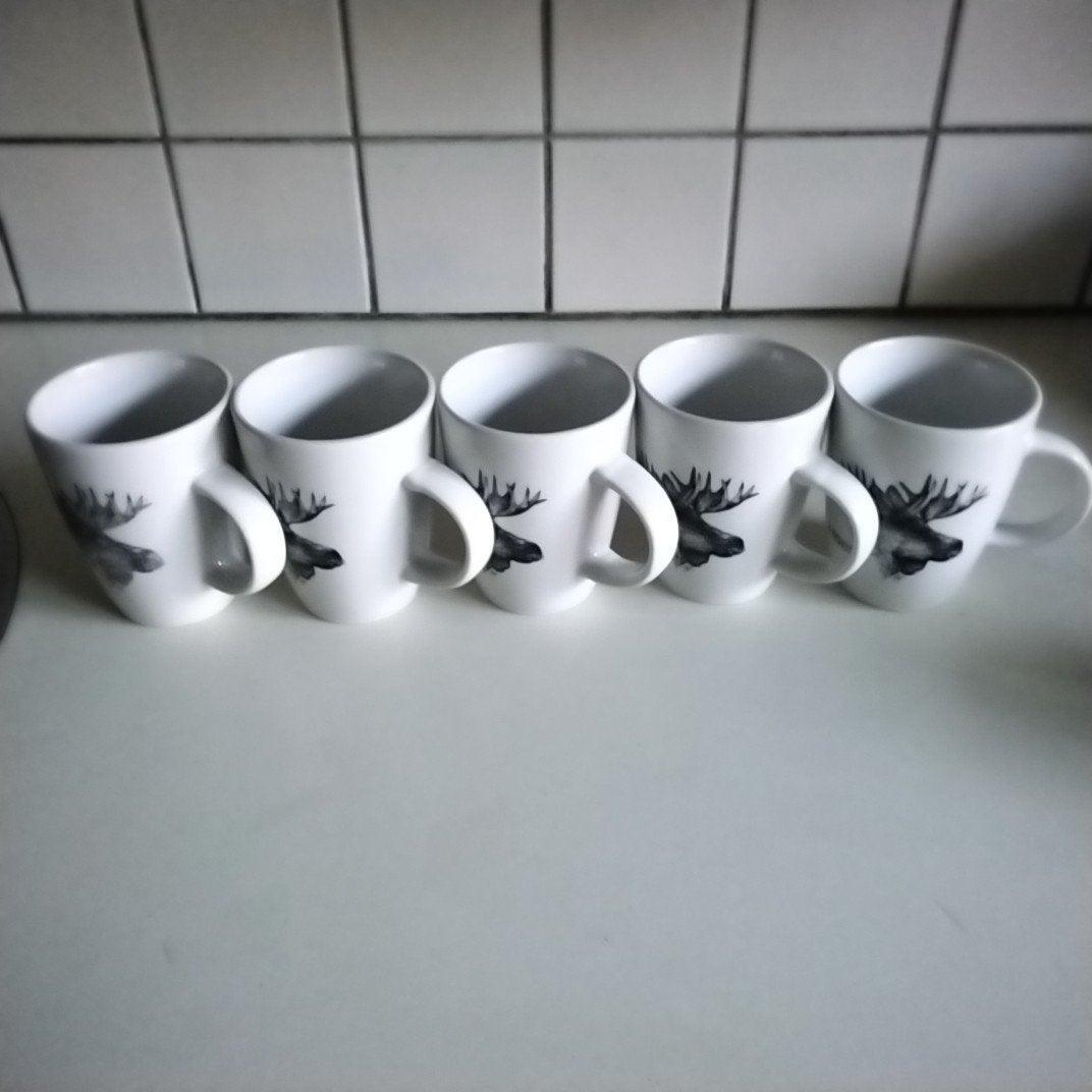 Jet 5   ( kerst) mokken rendier ( moose), Ophalen of Verzenden, Zo goed als nieuw, Overige stijlen, Kop(pen) en/of Schotel(s)