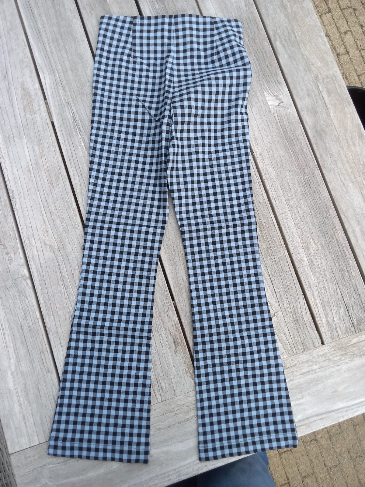 Gedragen geruite broek met uitlopende pijpen, Ophalen of Verzenden, Gedragen, Lang