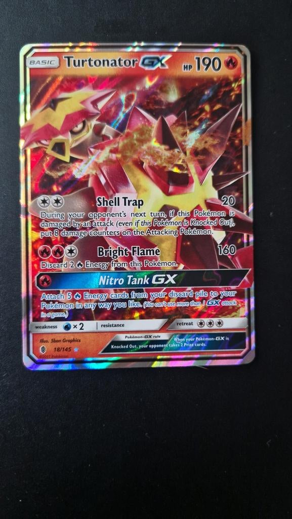 Turtonator GX 18/145 Guardians Rising Pokemon, Ophalen of Verzenden, Zo goed als nieuw, Losse kaart