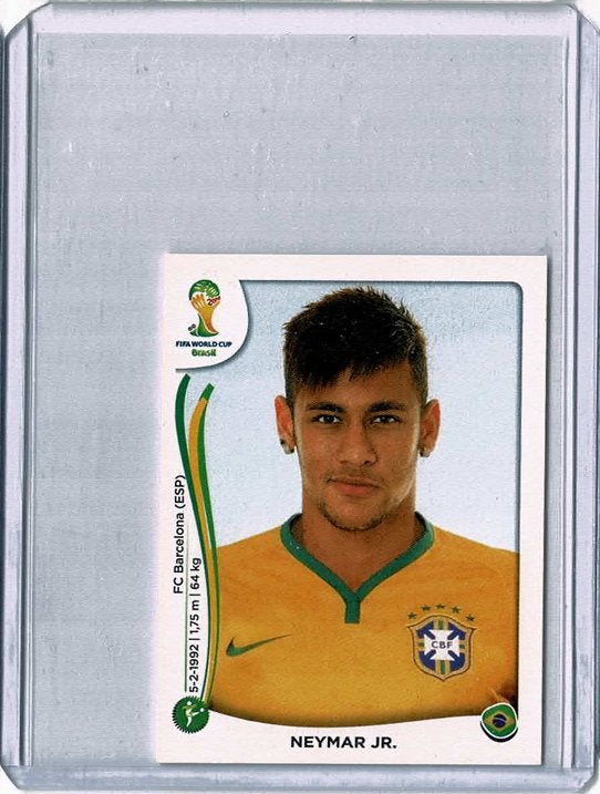 2014 Panini World Cup Brazil 48 Neymar Jr FC Barcelona, Verzamelen, Ophalen of Verzenden, Zo goed als nieuw, Buitenlandse clubs
