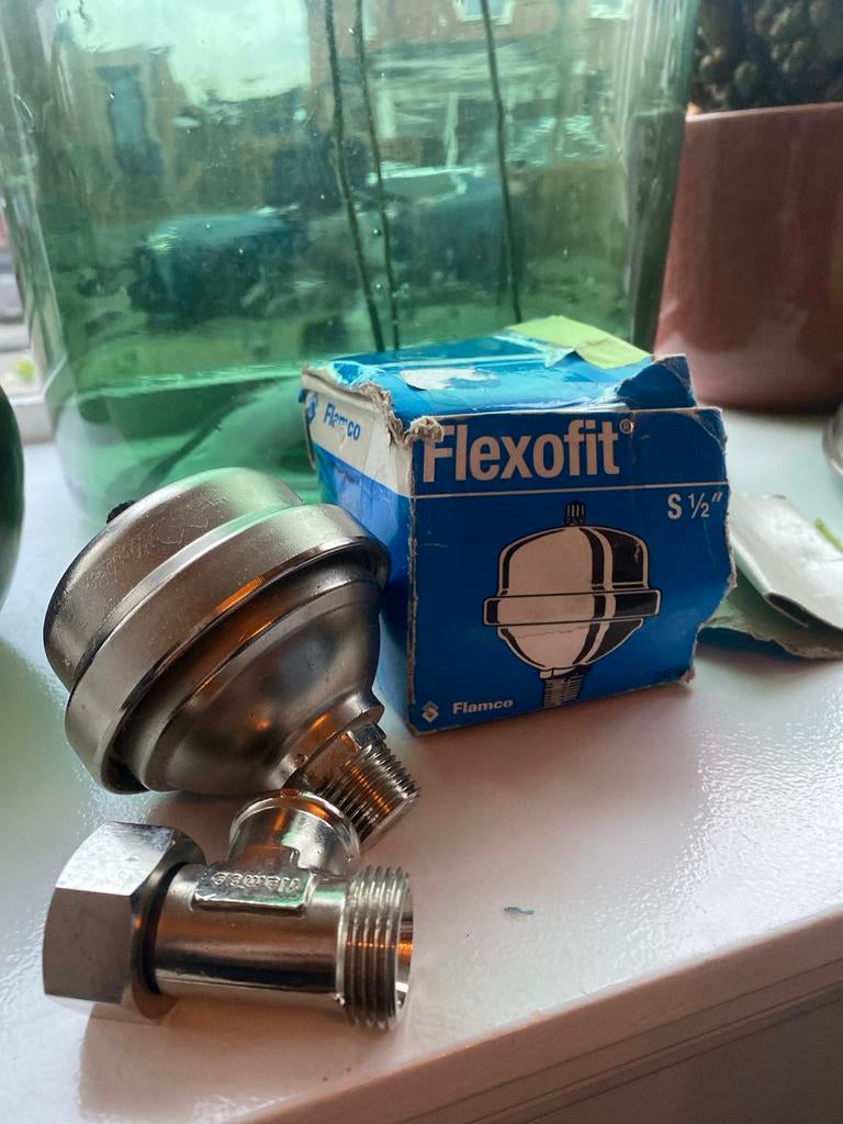 Flexofit Flamco S 1/2" waterslagdemper, Doe-het-zelf en Verbouw, Ophalen, Nieuw, Rvs, Overige typen