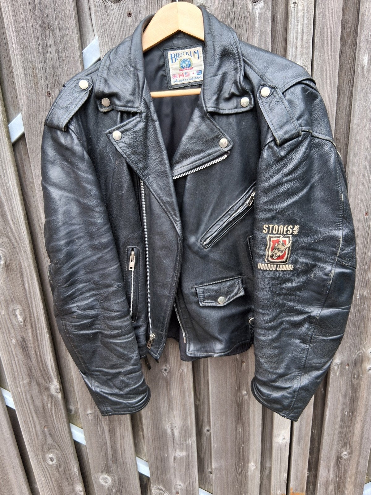 Leren Jas Rolling Stones, Zwart, Overige maten, Gedragen, Ophalen