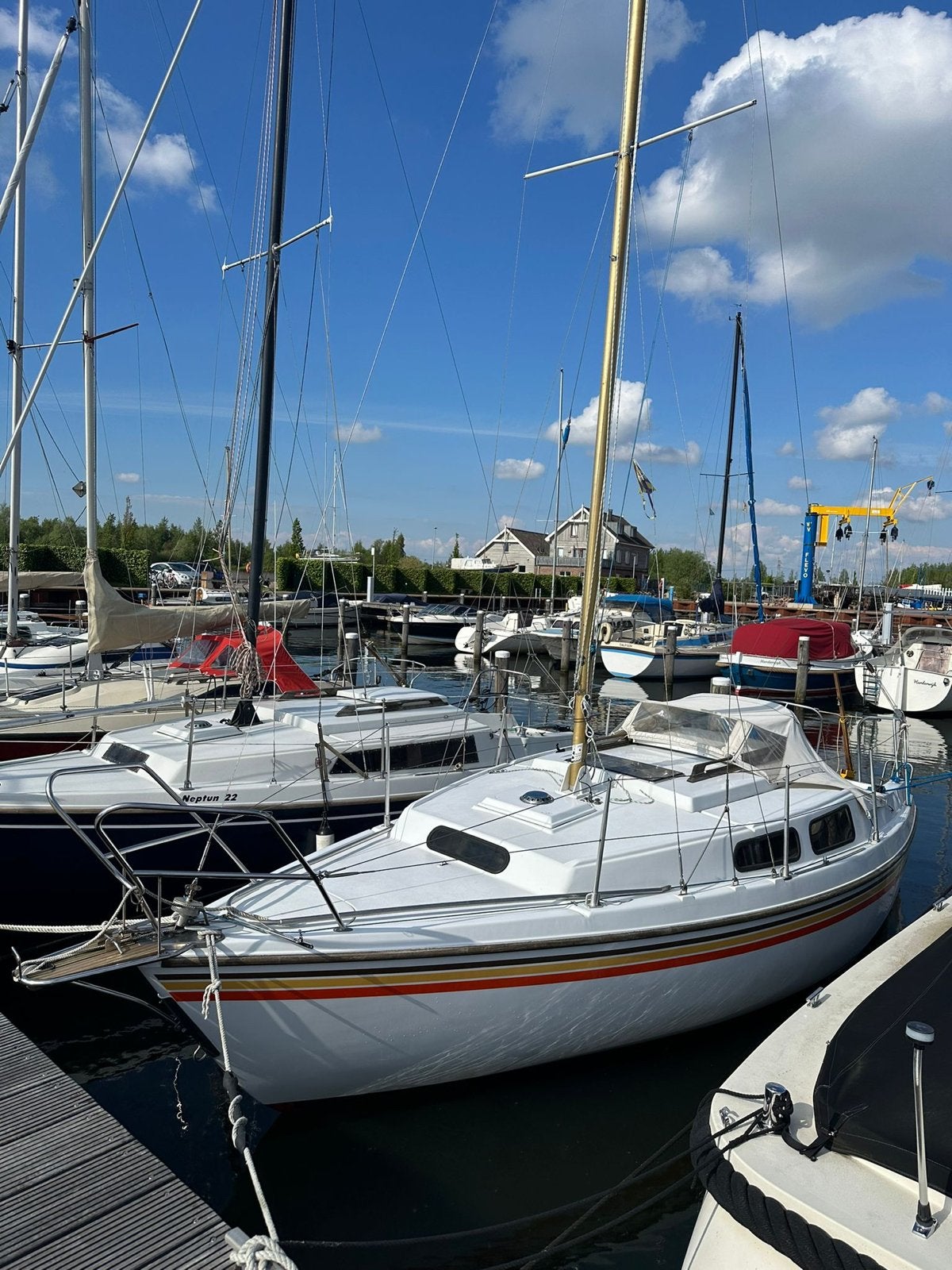 Neptun 22 Zeilboot uit jaren '70 met Hefkiel en Trailer, Ophalen, 8 pk, Overige merken, Gebruikt