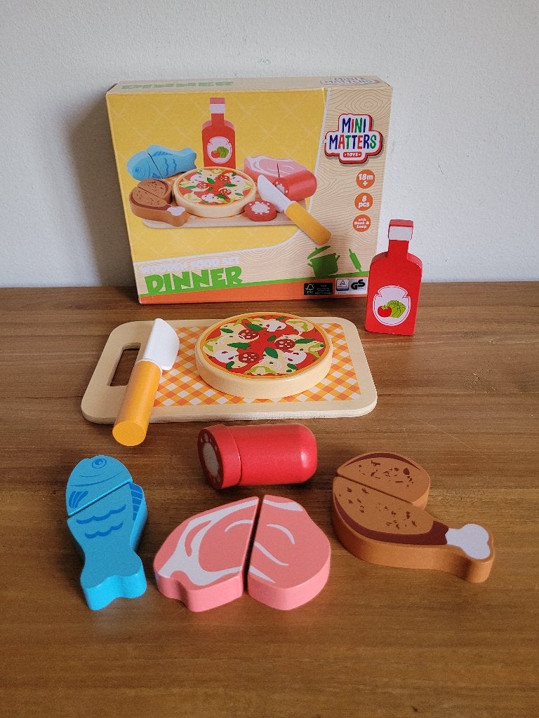Dinner Food Set. Hout. Nieuw, Ophalen of Verzenden, Nieuw, Ontdekken