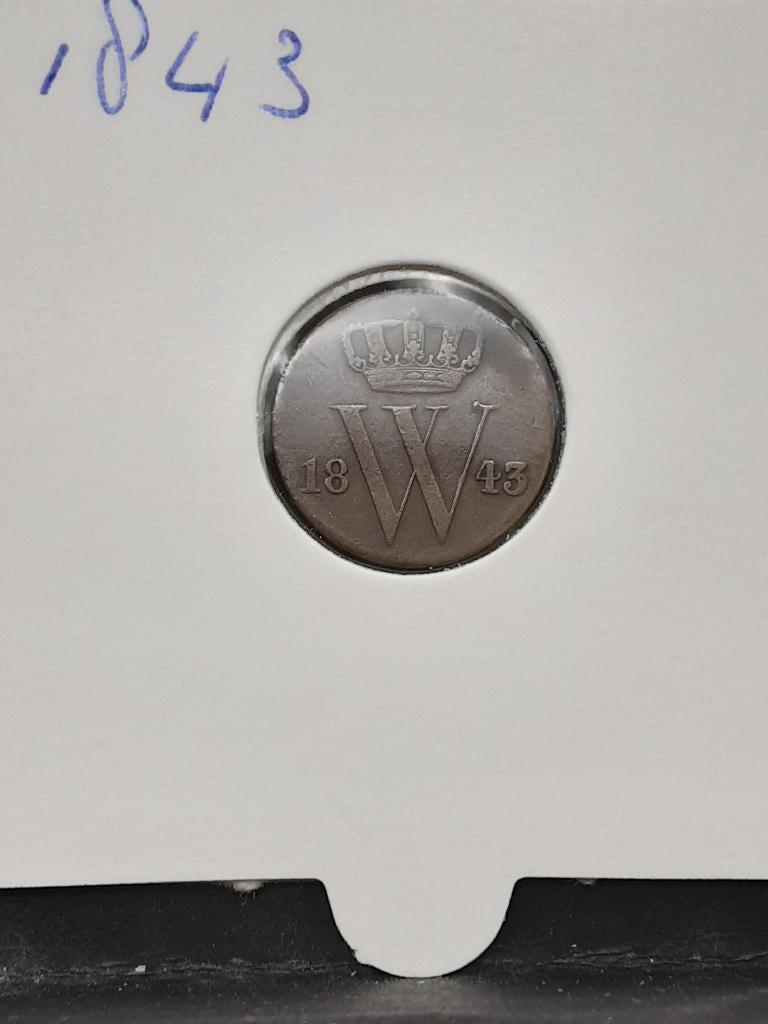 1/2 cent 1843 Koning Willem II, Postzegels en Munten, Munten | Nederland, Ophalen of Verzenden, Koning Willem II, Overige waardes
