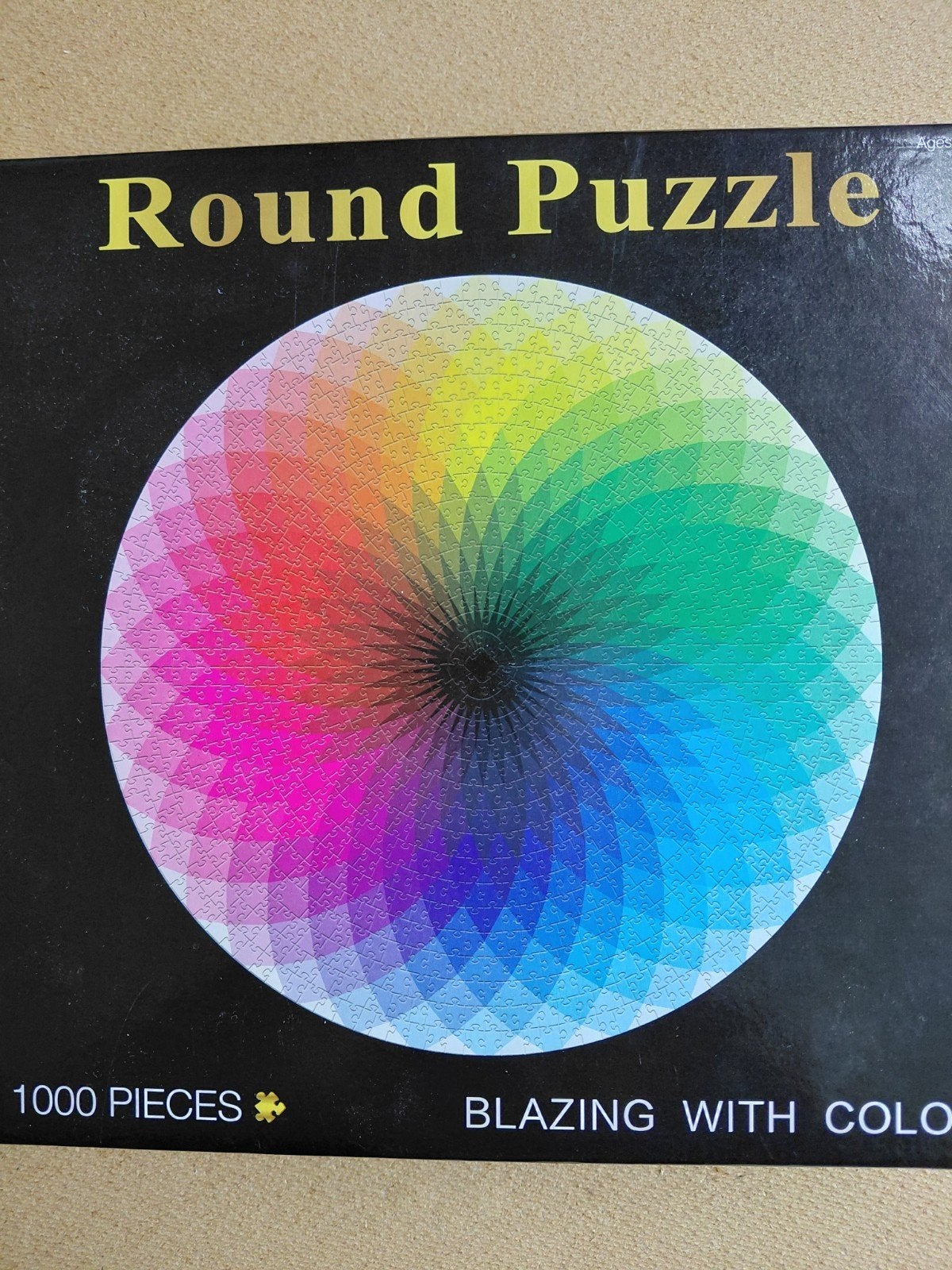 Ronde Puzzel 1000 Stukjes - Blazing with Color, Hobby en Vrije tijd, Ophalen, 500 t/m 1500 stukjes, Zo goed als nieuw, Legpuzzel