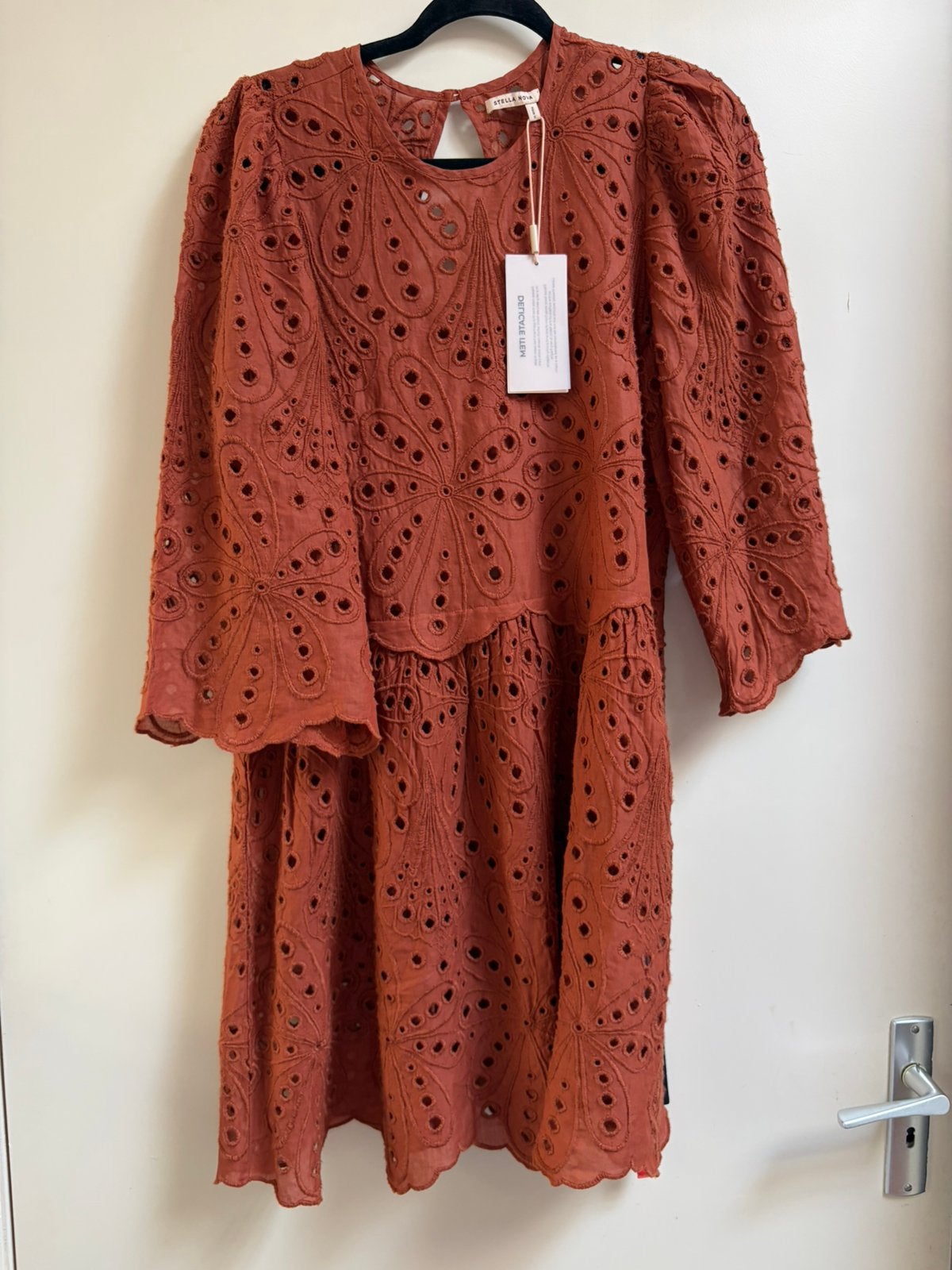 Stella Nova jurk dress 34 terra terracotta, Ophalen of Verzenden, Zo goed als nieuw, Maat 34 (XS) of kleiner, Boven de knie