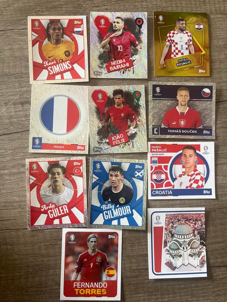 Voetbalplaatjes Euro 2024 Topps - Diverse spelers, Ophalen of Verzenden, Zo goed als nieuw, Stickers en Plaatjes