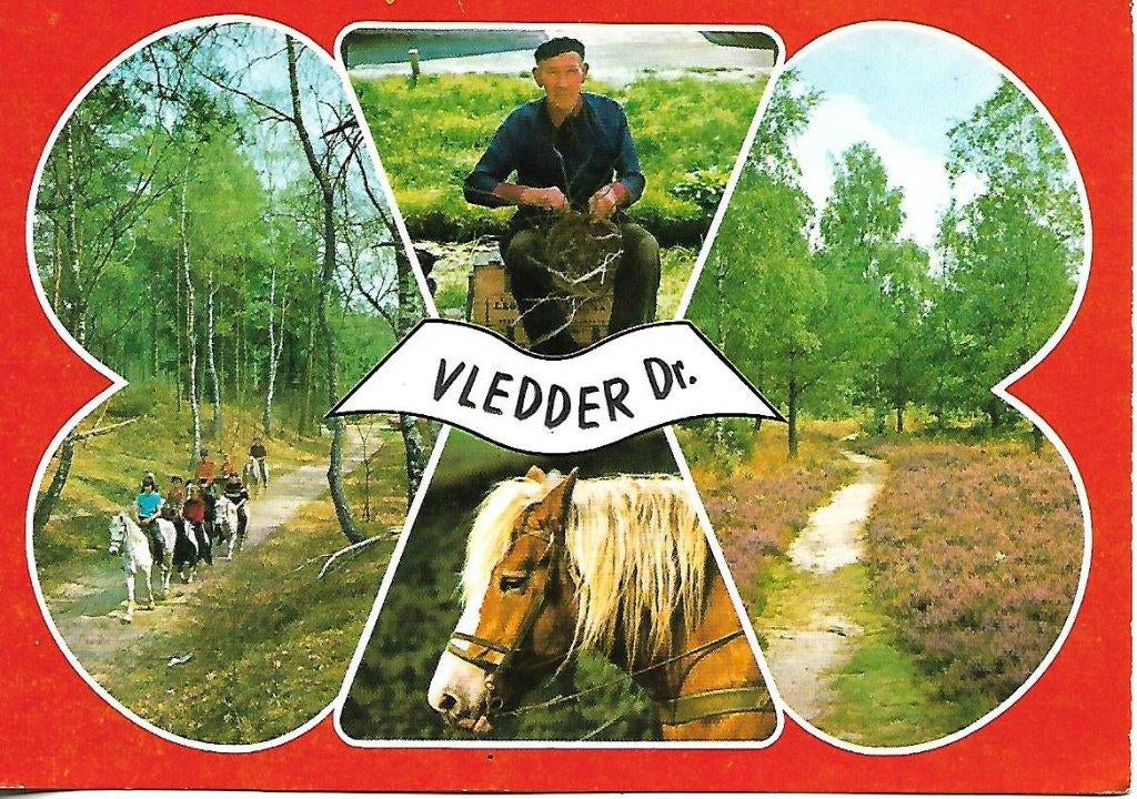 Vledder- -4-luik., Verzamelen, Ansichtkaarten | Nederland, Verzenden, 1960 tot 1980, Gelopen, Drenthe