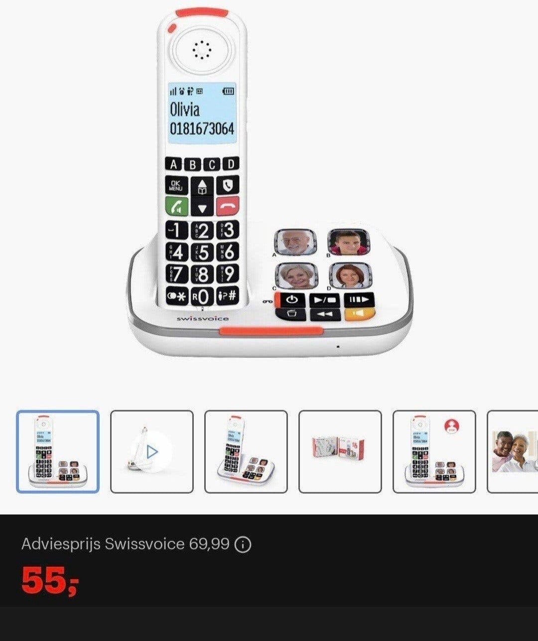 senioren dementie telefoon zgan, Ophalen, Zo goed als nieuw, 1 handset