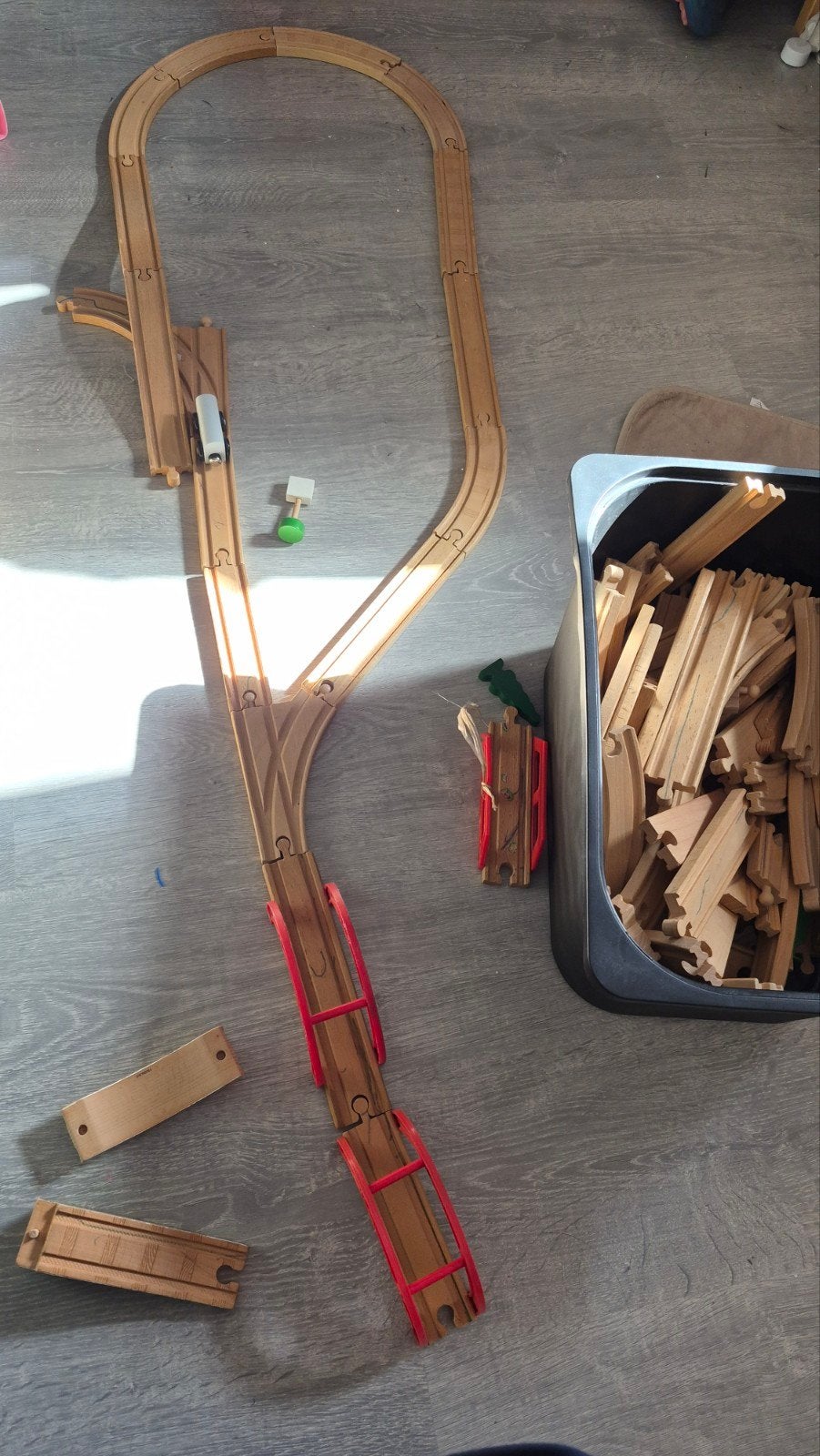 Houten treinbaan, Ophalen, Gebruikt