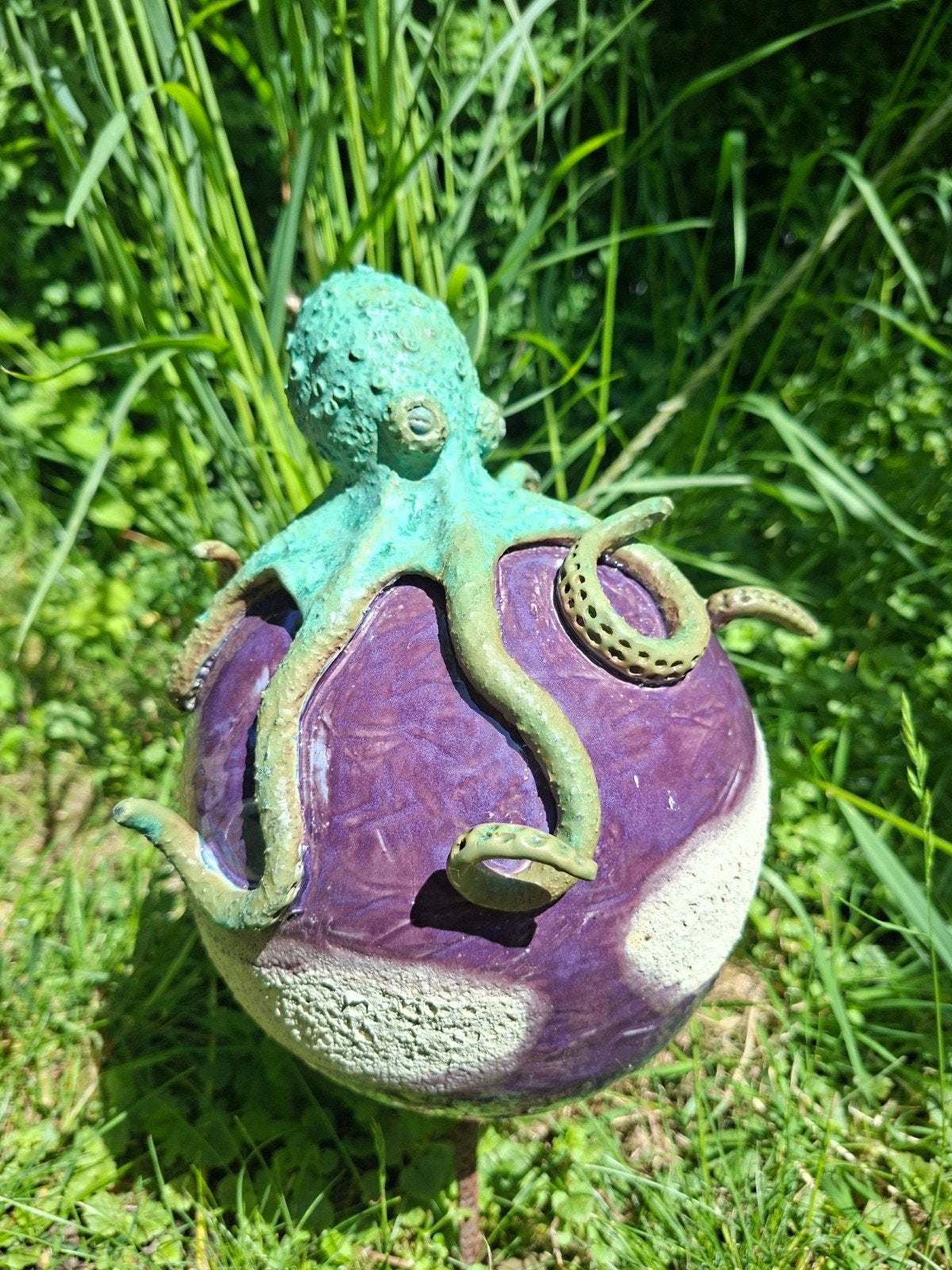 Tuinbol keramiek met octopus, Ophalen, Nieuw