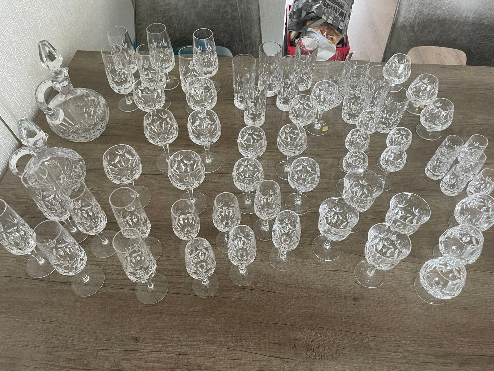 Kristallen servies bleikristal handgeslepen, Antiek en Kunst, Antiek | Glas en Kristal, Ophalen