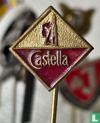 Speldje - Castella ('kopje' in ruit type 1) [donkerrood], Verzamelen, Ophalen of Verzenden, Zo goed als nieuw, Merk, Speldje of Pin