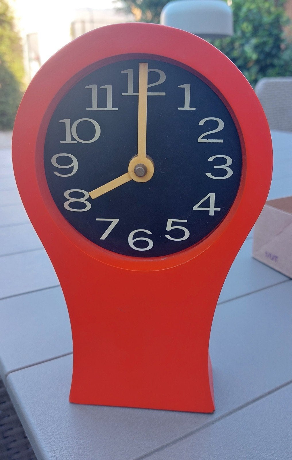 Vintage tafelklok jaren '70 - Oranje, Ophalen of Verzenden