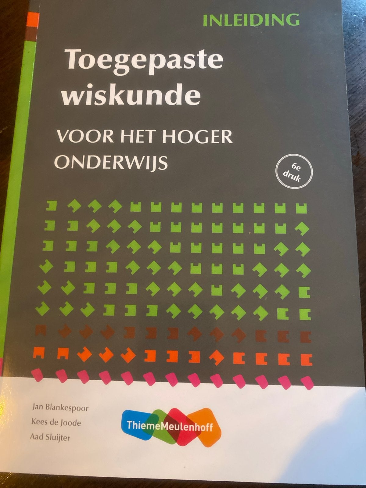 Toegepaste wiskunde voor het hoger onderwijs - 6e druk, Ophalen of Verzenden, Beta, Zo goed als nieuw, HBO