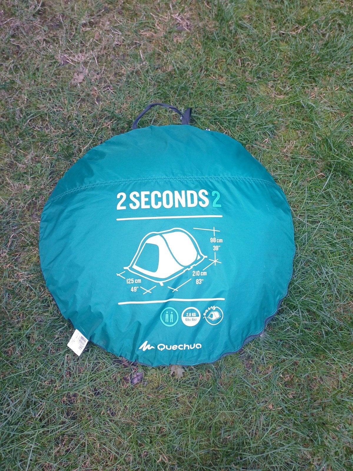 groene Quechua 2 seconds 2 opgooi festival tent, Ophalen, Zo goed als nieuw, Tot en met 2