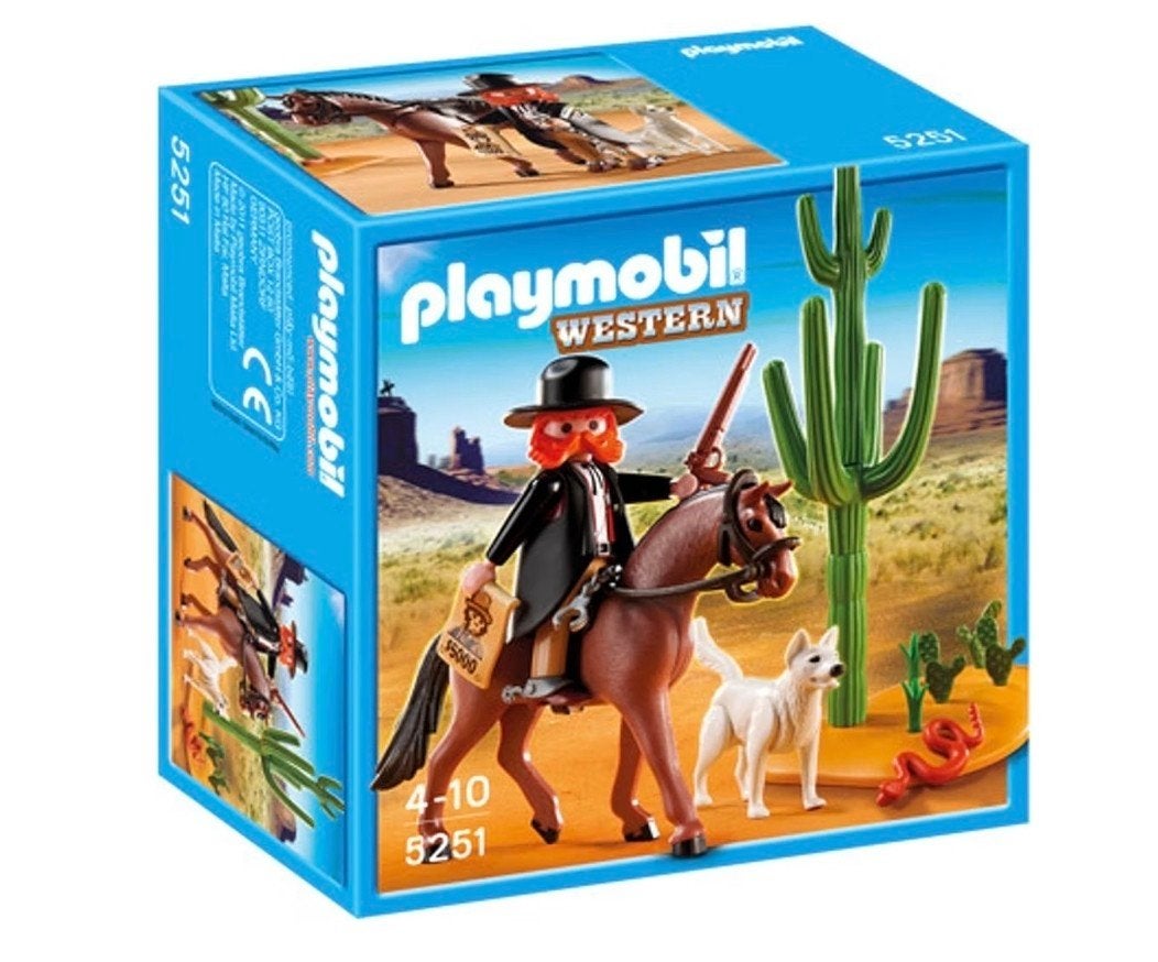 Playmobil Western 5251 Sheriff met Paard en Hond, Gebruikt, Complete set, Figuren, Historisch
