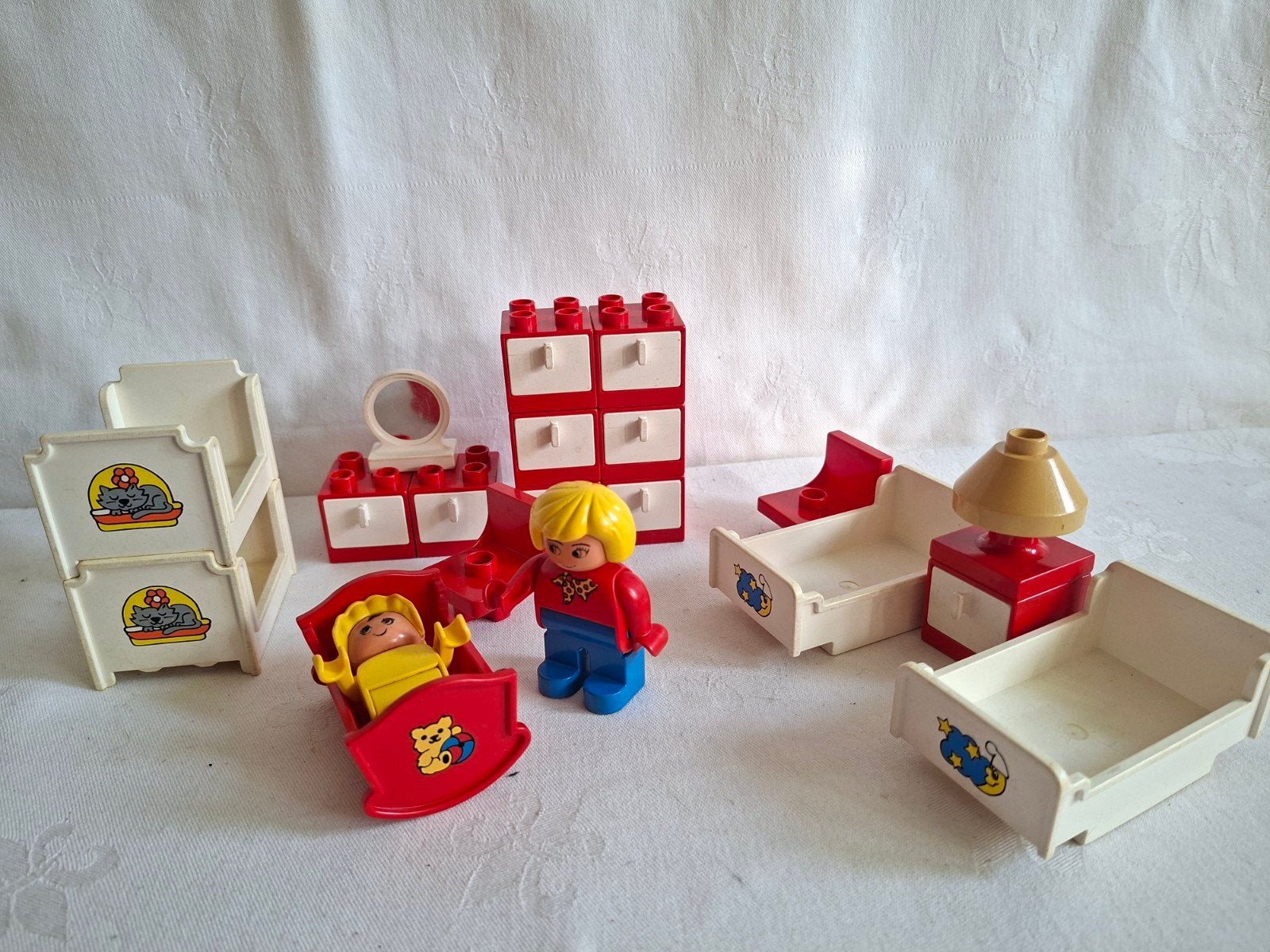 Vintage Duplo set 2752 Slaapkamer Bedroom Compleet, Gebruikt, Ophalen of Verzenden, Duplo, Complete set
