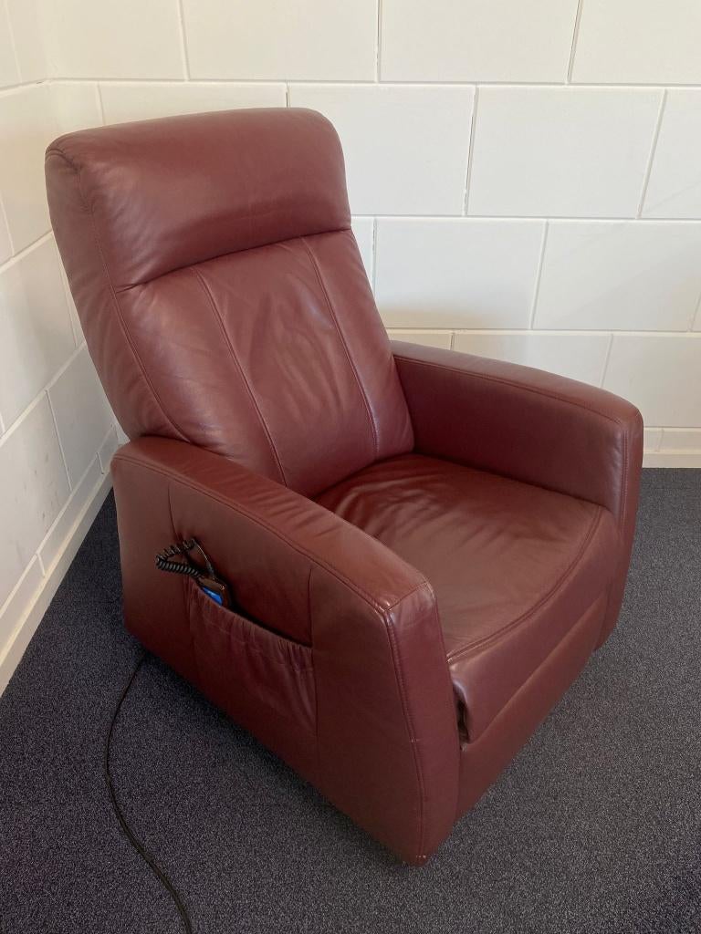 Cumulus sta op relax stoel bordeaux rood leer - 260107, Verzenden, Leer, Zo goed als nieuw, Eén