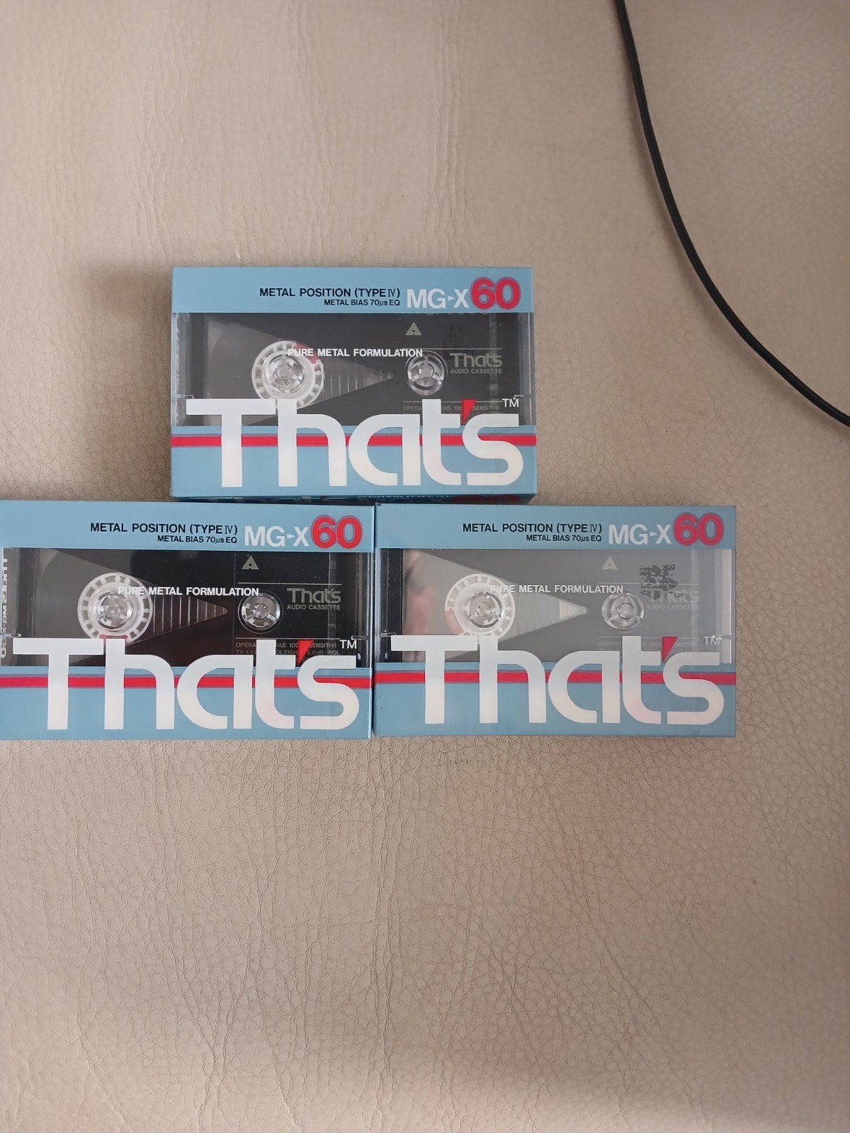 3 Nieuwe, Ongeopende That's Metal MG-X 60 Cassettes NOS, 2 t/m 25 bandjes, Overige genres, Ophalen of Verzenden, Nieuw in verpakking