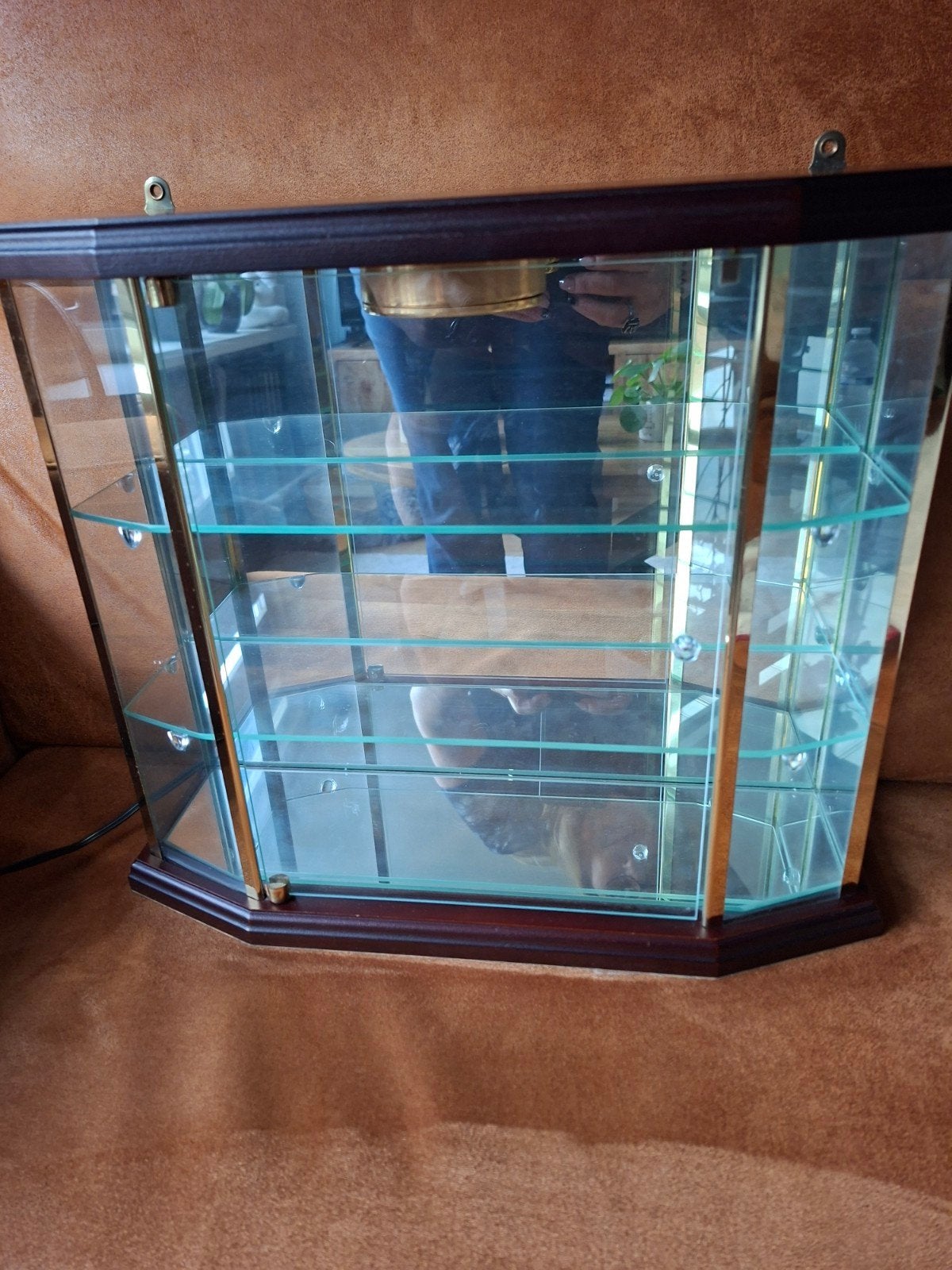 Mooie hangvitrine met licht voor Swarovski verzameling, Ophalen, Overige houtsoorten, 50 tot 100 cm, Minder dan 25 cm