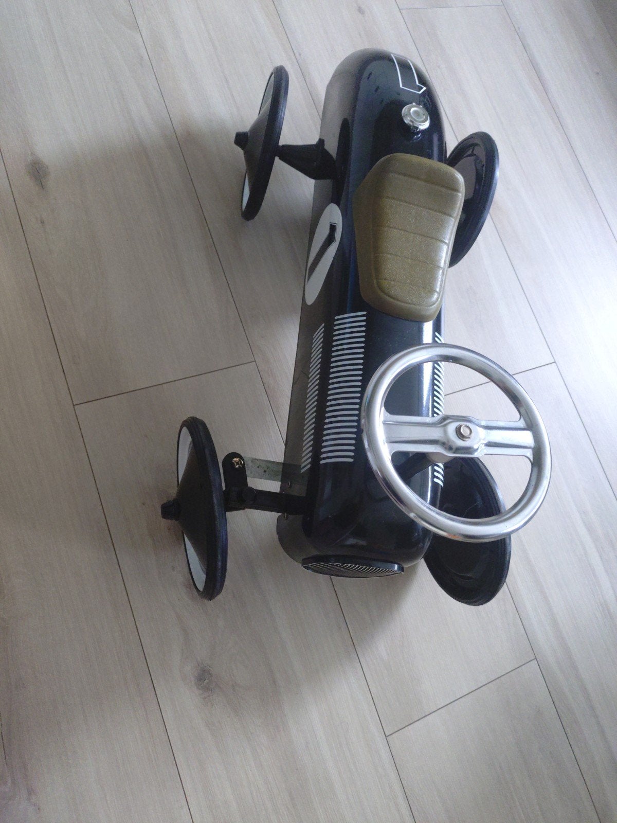 Zwarte retro loopauto, Kinderen en Baby's, Ophalen, Gebruikt, Loopvoertuig