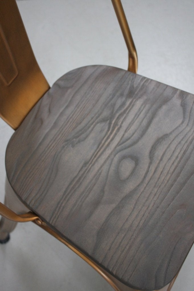 Partij eetkamerstoelen Tolix metaal koper hout horeca stapel, Ophalen, Bruin, Nieuw, Vijf, Zes of meer stoelen