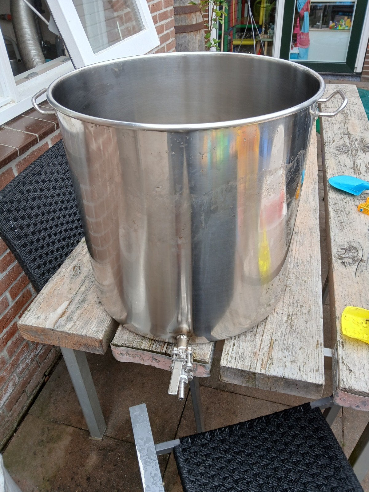 RVS Pan met Kraantje - 96 Liter - Brouwketel, Ophalen, Gebruikt