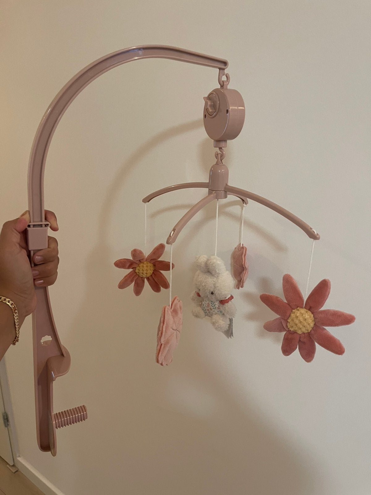 Babymobiel – roze met bloemetjes, Ophalen of Verzenden, Zo goed als nieuw