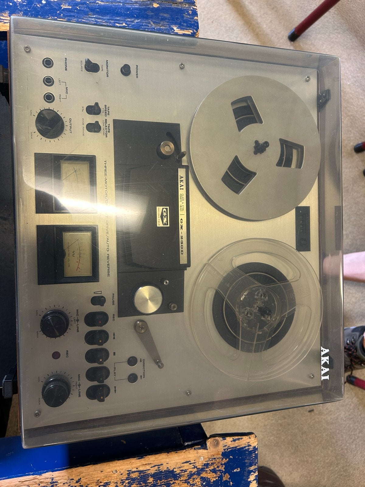AKAI GX-230D Bandrecorder met Stofkap, Audio, Tv en Foto, Bandrecorders, Ophalen of Verzenden, Bandrecorder, Met stofkap